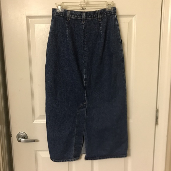 Vintage chic trendy long Jean skirt - Picture 2 of 3